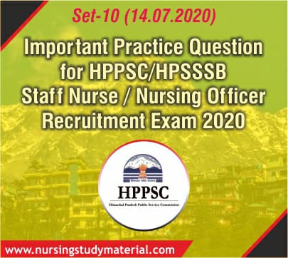 HPSSC HPSSSB Staff Nurse Recruitment 2020 Exam Practice Question