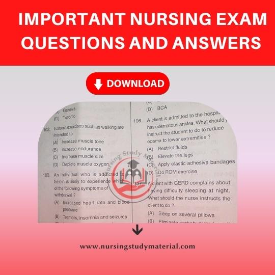 important nursing exam questions and answers